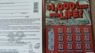 $2 Lottery Ticket - $1,000 a Week for Life Illinois Instant Scratchcard Video
