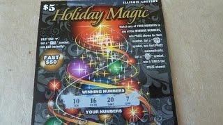 $5 Holiday Magic Instant Lottery Scratch off ticket video
