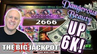 •5 JACKPOTS • Up $6,000 on Dangerous Beauty Slots •| The Big Jackpot