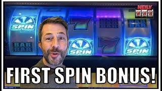 This slot started acting funny, and it gave me a FIRST SPIN BONIS!