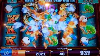 Perfect 8 Slot Machine Bonus - 8 Free Games with 8x Wild Multiplier - Nice Win