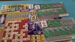 Wow!..it's Monday Scratchcard game..5x Cash..Cash Word..Instant£100..Super 7's..Pharaoh's