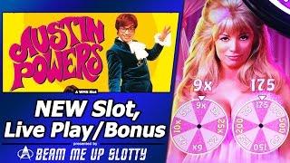 Austin Powers Slot - First Attempt, with Live Play, Random Features and Bonuses