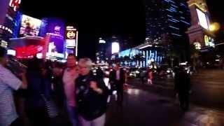Walking the Las Vegas Strip at night in 4K HD - with Walter White, policemen and some sexy GIRLS!!