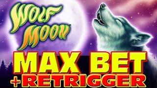 Wolf Moon MAX BET + RETRIGGER + NICE WIN Slot Machine Bonus