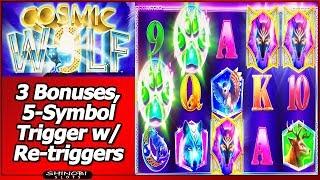 Cosmic Wolf Slot - 3 Bonuses with a 5 Symbol Trigger and Re-Trigger