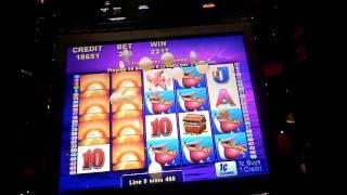 Pelican Pete slot machine bonus win at Sands Casino