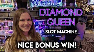 Diamond Queen Slot Machine! Great Session! Nice Line Hits + BONUS!!