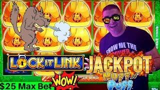 Huff N Puff Slot Machine HANDPAY JACKPOT - $25 Max Bet | Wild Wild Nugget Slot Max Bet Bonus & More