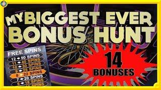 MY BIGGEST EVER BONUS HUNT!!! 14 Bonuses!!!