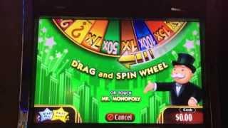 Super Monopoly Slot Machine Bonus - Wheel Spin - Big Win!
