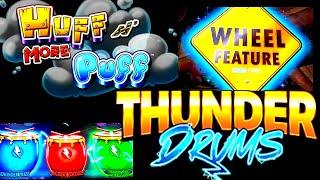 ⋆ Slots ⋆HUFF N' MORE PUFF & THUNDER DRUM⋆ Slots ⋆ Live Play with Featured Bonuses!