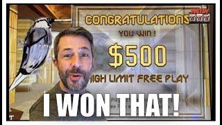 SWEET! I scored on the comps this week! $500 free slot play!