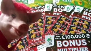 NEW"..9x LUCKY & NEW £100,000 BONUS MULTIPLIER Scratchcards