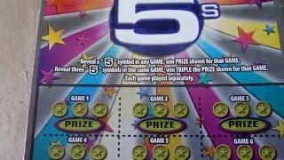Fantastic Fives - $5 @IllinoisLottery Instant #Lottery Scratch Off Ticket