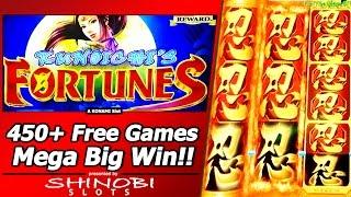 Kunoichi's Fortunes Slot - 450+ Free Games, Mega Big Win in Konami Xtra Reward game!