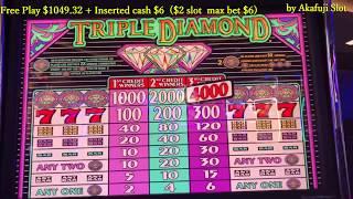 Akafuji Slot•Huge Free Play ! Triple Diamond Slot & RED HOT 7s ReSpin Slot, Cosmopolitan Las Vegas