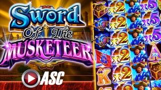 •NEW SLOT! BIG WIN ON MIN!• SWORD OF THE MUSKETEER Slot Machine Bonus (Ainsworth)