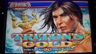 Triton's Gold (WMS) - Big Bonus Wins! - MAX BET 2c denom