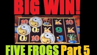 ★ BIG SLOT MACHINE WIN - FIVE FROGS! Five Frogs Slot Machine Bonus Free Spins – Part 5! ~Aristocrat
