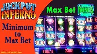 Jackpot Inferno Minimum to Max Bet by Everi Live Play and Max Bet Bonus at Viejas Casino Alpine CA