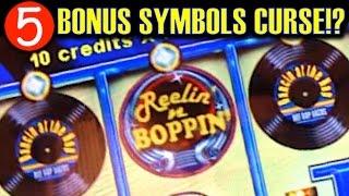 5-BONUS SYMBOLS CURSE!? | REELIN N' BOPPIN (Aristocrat) Slot Machine Bonus