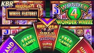 • WONDER 4 WONDER WHEEL • SLOT MACHINE PROGRESSIVE WIN | BUFFALO GOLD SUPER FREE GAMES BONUS