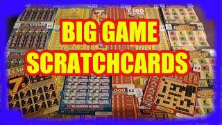 SCRATCHCARDS..THE BIG GAME..CASH BOLT..MONOPOLY..3 IN 1..
