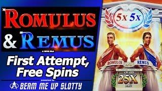 Romulus and Remus Slot - First Attempt, Free Spins Bonus in New WMS Slot