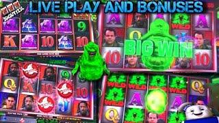 Big Wins!!! Ghostbusters Slot Machine - Slimer's Gone Wild - LIVE PLAY and BONUSES