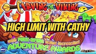 CATHY'S $50 A SPIN-HANDPAY-HIGH LIMIT IRVING THE VIKING