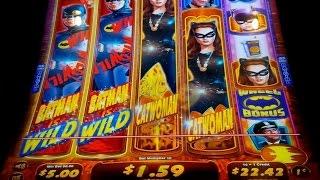 Batgirl & Catwoman Slot $5 Max Bet *BIG WIN* Line Hit - *BIG WIN* Wheel Bonus!