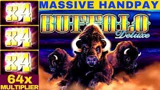Buffalo Deluxe Slot Machine 64x Multiplier •MEGA HANDPAY JACKPOT• $10 Max Bet | Buffalo HUGE HANDPAY