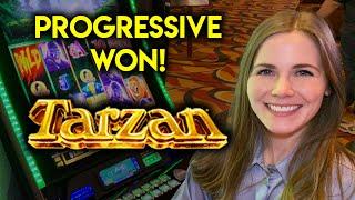 Progressive Bonus Win! Tarzan Slot Machine!