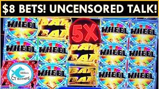 UNFILTERED & OUT OF CONTROL! $8 BETS, WINS & WHEEL SPINS on Quick Spin Slot Machine @ MOHEGAN!