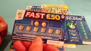 WOW!..Millionaire 7's.Scratchcard.Cash Word..Fast 50..100,Mill.Spectacular..250,000