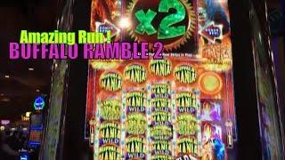 •BIG WIN ! AMAZING RUN !•BUFFALO RAMBLE 2 (Ainsworth) Fire Storm •Live play & Bonus•$2.50 Bet