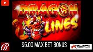 ( First Attempt ) Bally / Ainsworth - Dragon Lines : Bonus on $5.00 Max Bet