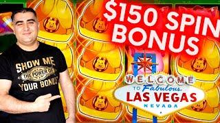 I Got $150 Spin Bonus On High Limit HUFF N PUFF Slot Machine - Here's What Happened !