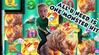 BIG WIN!!!!! Raging Rhino HUGE WIN from LIVE STREAM (Casino Games)