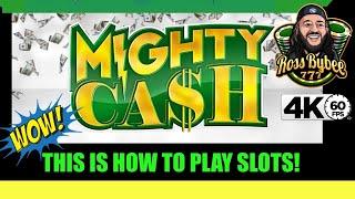 THIS IS HOW TO PLAY SLOTS!! Mighty Cash $500 Spin Along Max Denom Session!