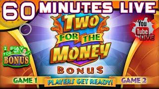 TWO FOR THE MONEY SLOT MACHINE LIVE ⋆ Slots ⋆ 60 MINUTES LIVE ⋆ Slots ⋆ A RARE QUICK HIT GAME!