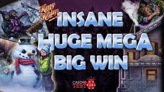 MUST SEE!!! INSANE HUGE MEGA BIG WIN DURING HOT MODE ON HAPPY HOLIDAYS SLOT - 2,40€ BET!