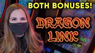 BOTH BONUSES! Dragon Link Ghengis Khan Slot Machine!!