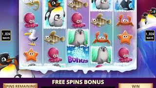 POLAR PALS Video Slot Casino Game with a PENGUIN PLAYTIME FREE SPIN BONUS