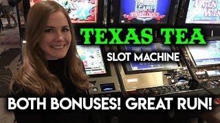 BOTH BONUSES! GREAT RUN! Texas Tea Slot Machine!