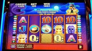 Polynesian Bounty Emperor Pinguin Slot Machine Bonus Win (queenslots)