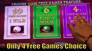 •BIG WIN•50 DRAGONS DELUXE Slot machine  BIG or NOTHING $$ Only 4 free games choose $$ $2/3.00 Bet 栗