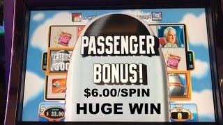 AIRPLANE Slot Machine $6.00 bet Passenger Bonus and HUGE WIN Live Play