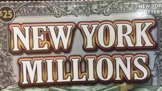 $25 New York Millions lottery ticket from the New York Lottery, scratch off